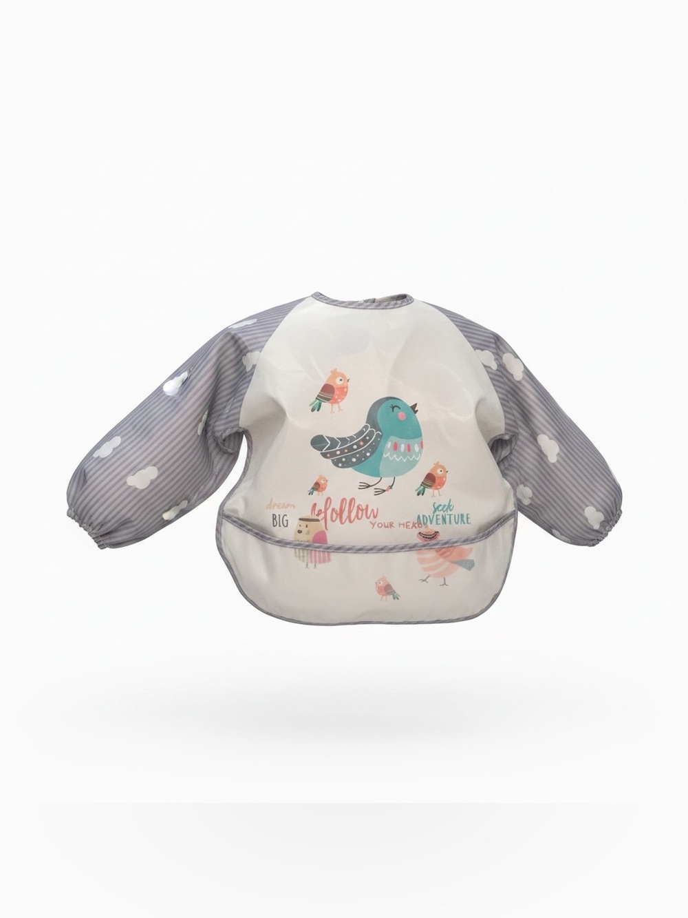 PandaEar 2 Pack Long Sleeve Waterproof Baby Smock Bib Set Seek Adventure Print